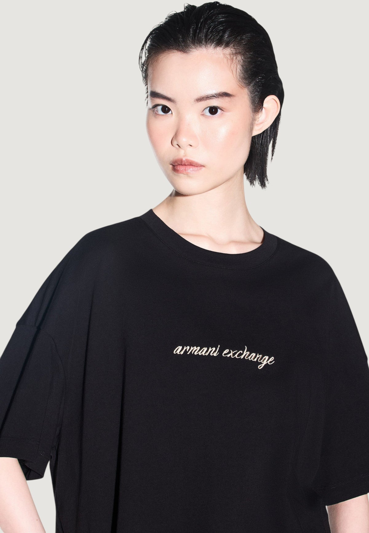 Armani Exchange T-shirt met Print Dames – Zwart