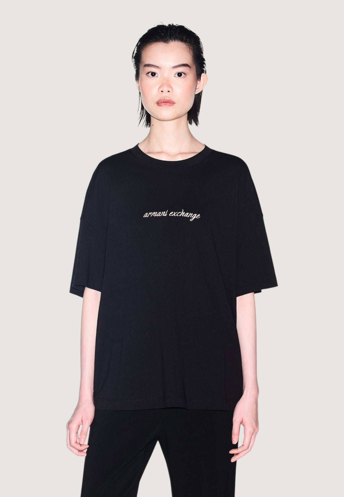 Armani Exchange T-shirt met Print Dames – Zwart