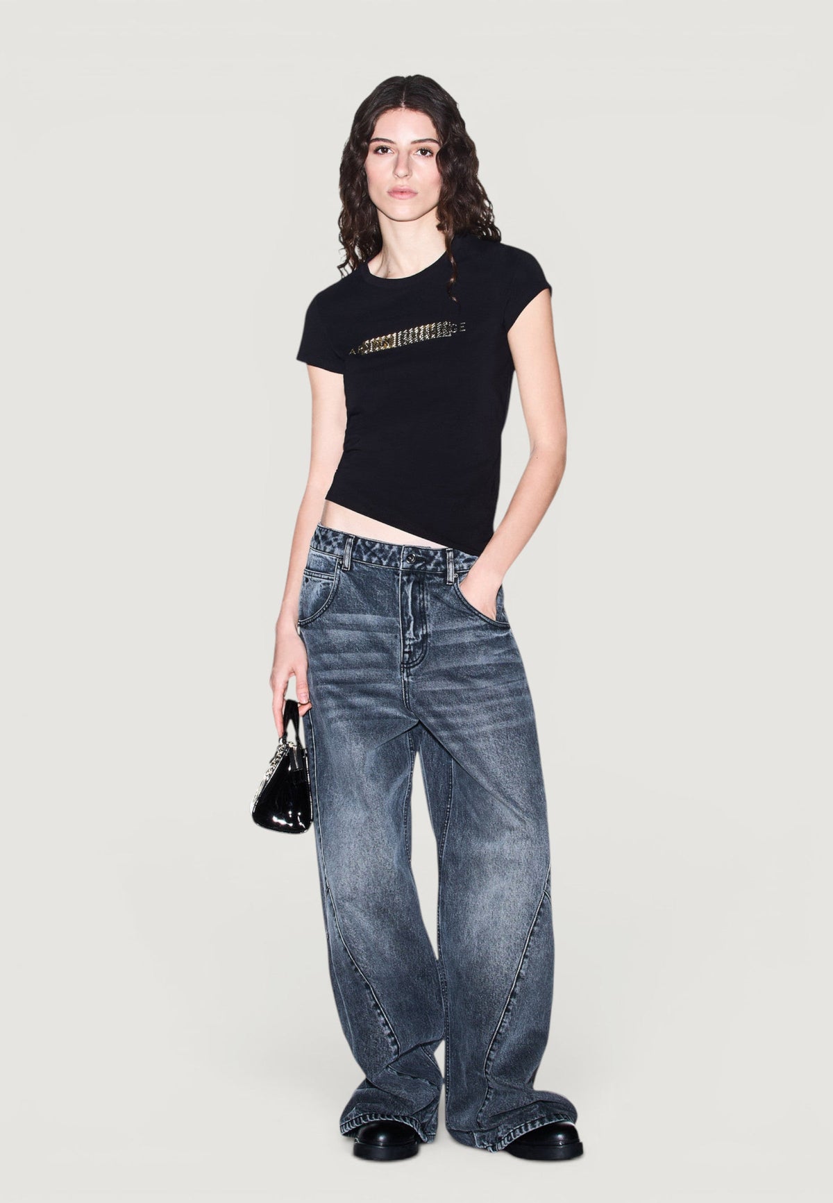 Armani Exchange T-shirt met Print Dames – Zwart