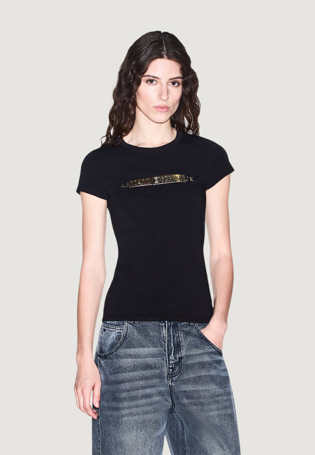 Armani Exchange T-shirt met Print Dames – Zwart