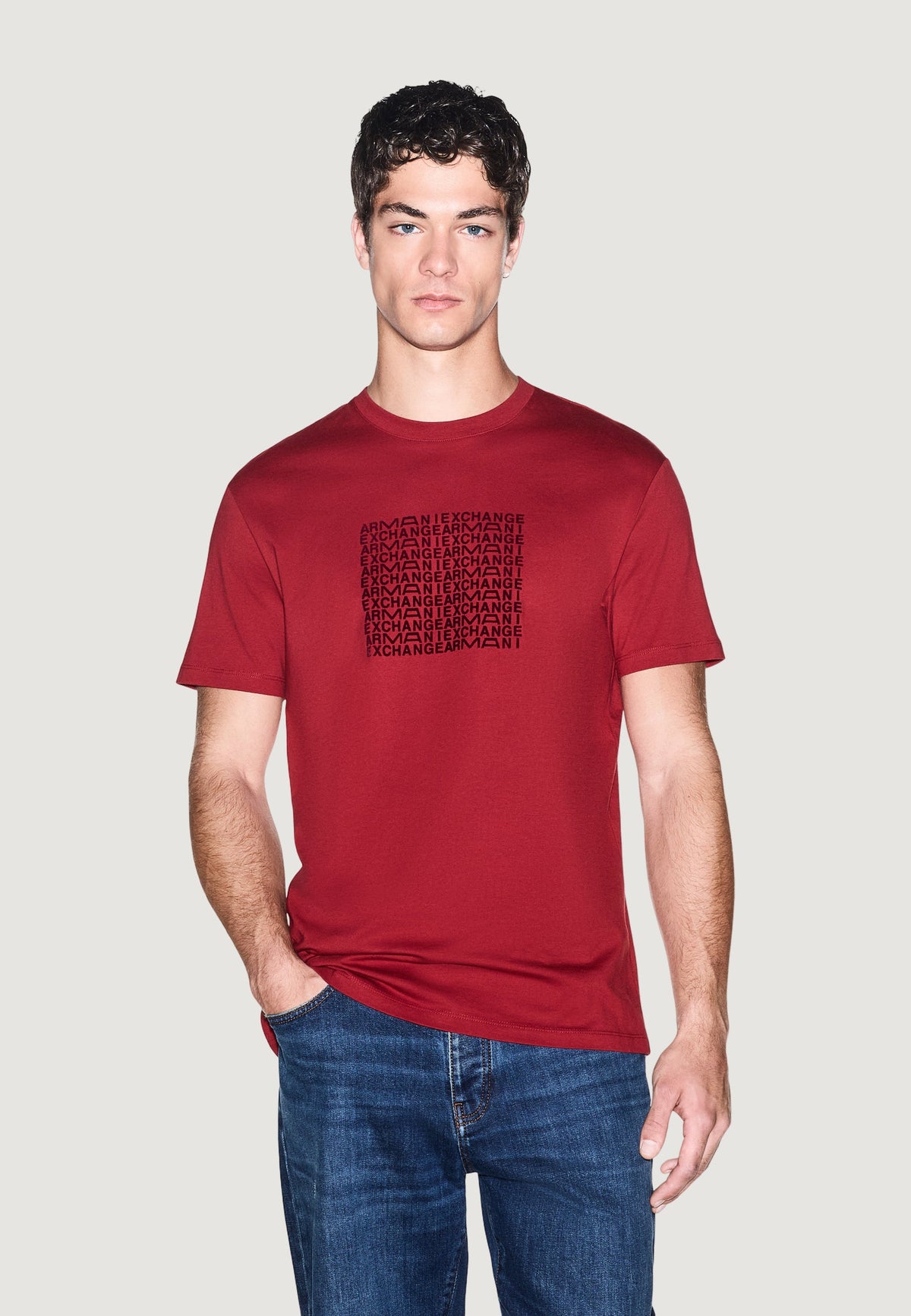 Armani Exchange T-shirt met Print Heren – Rood