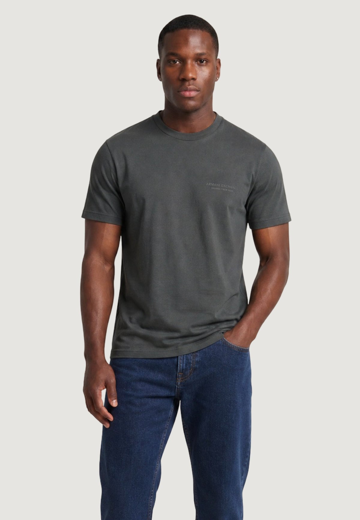 Armani Exchange Katoenen T-shirt Heren – Donkergrijs
