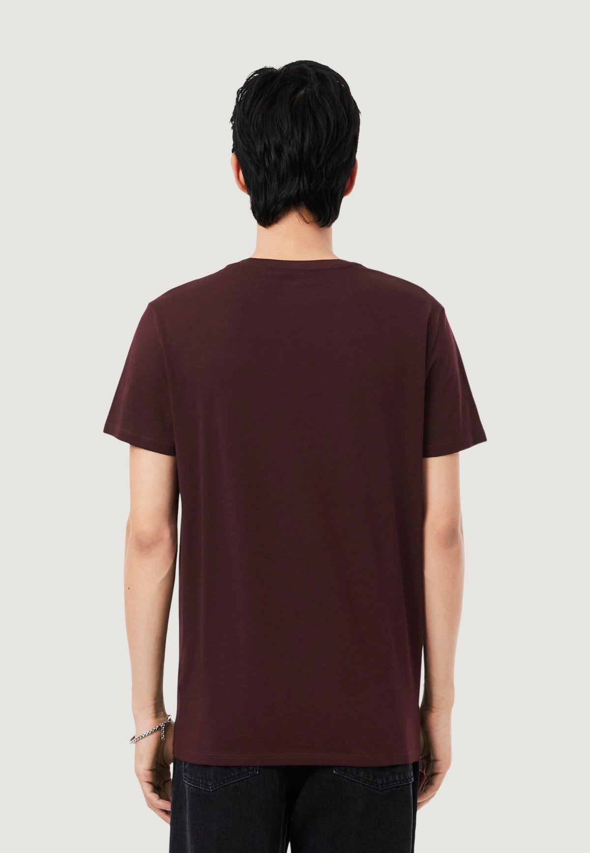 Lacoste Katoenen T-shirt met korte mouwen en logo – Bordeauxrood