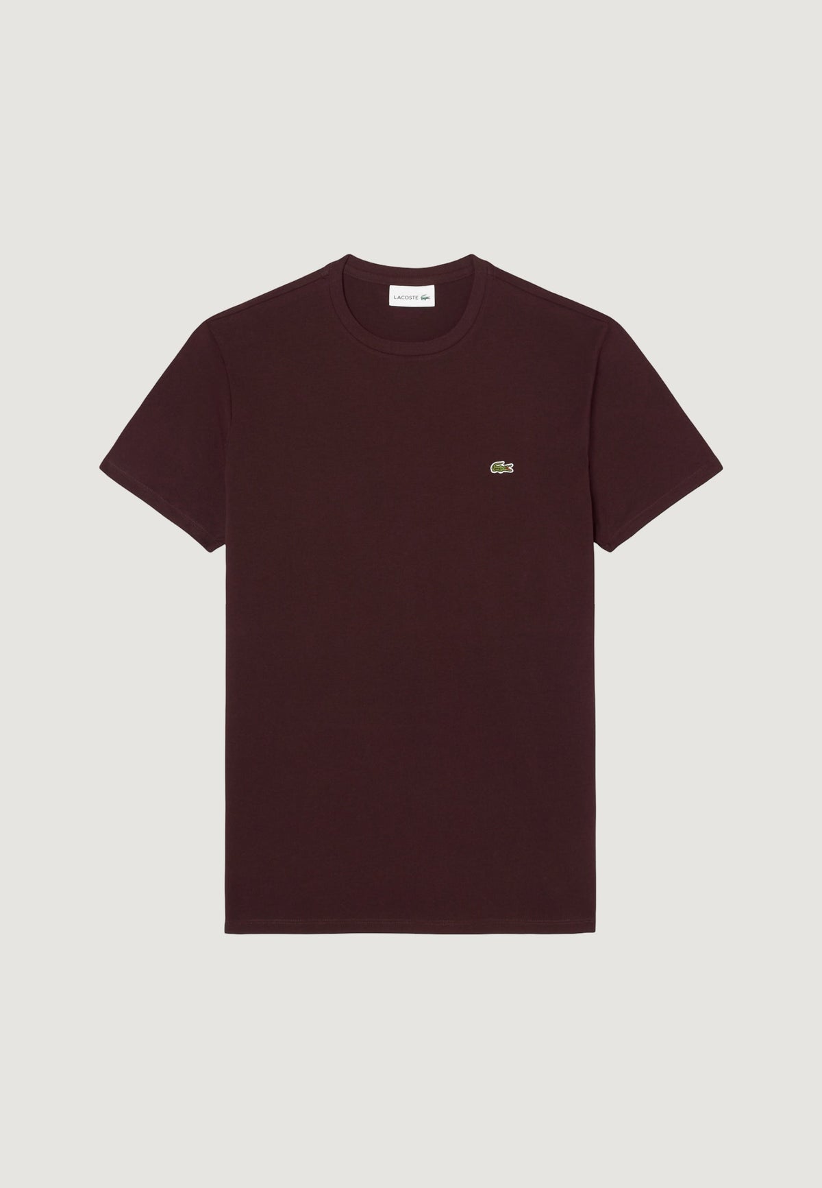 Lacoste Katoenen T-shirt met korte mouwen en logo – Bordeauxrood