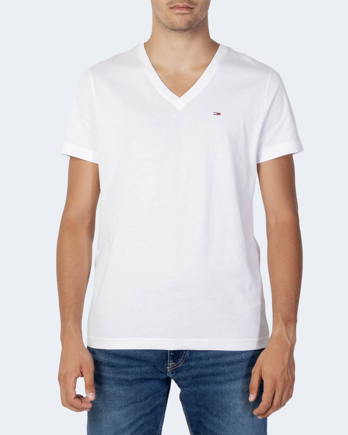 Tommy Hilfiger Effen katoenen T-shirt – Wit