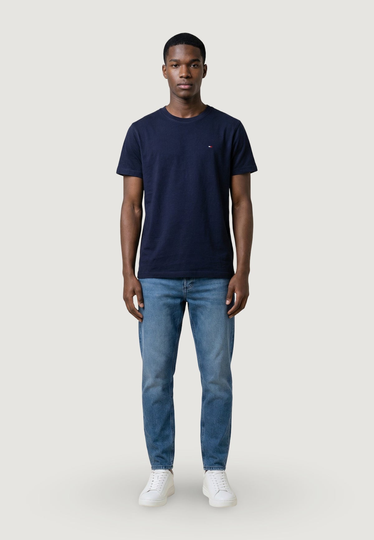Tommy Hilfiger Katoenen T-shirt met ronde hals Heren – Marineblauw