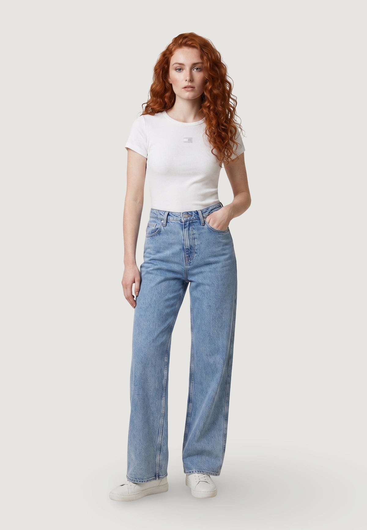 Tommy Hilfiger T-shirt met korte mouwen en ronde hals – Wit