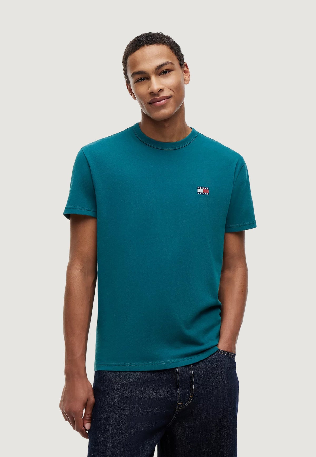 Tommy Hilfiger Regular fit T-shirt met badge – Groen