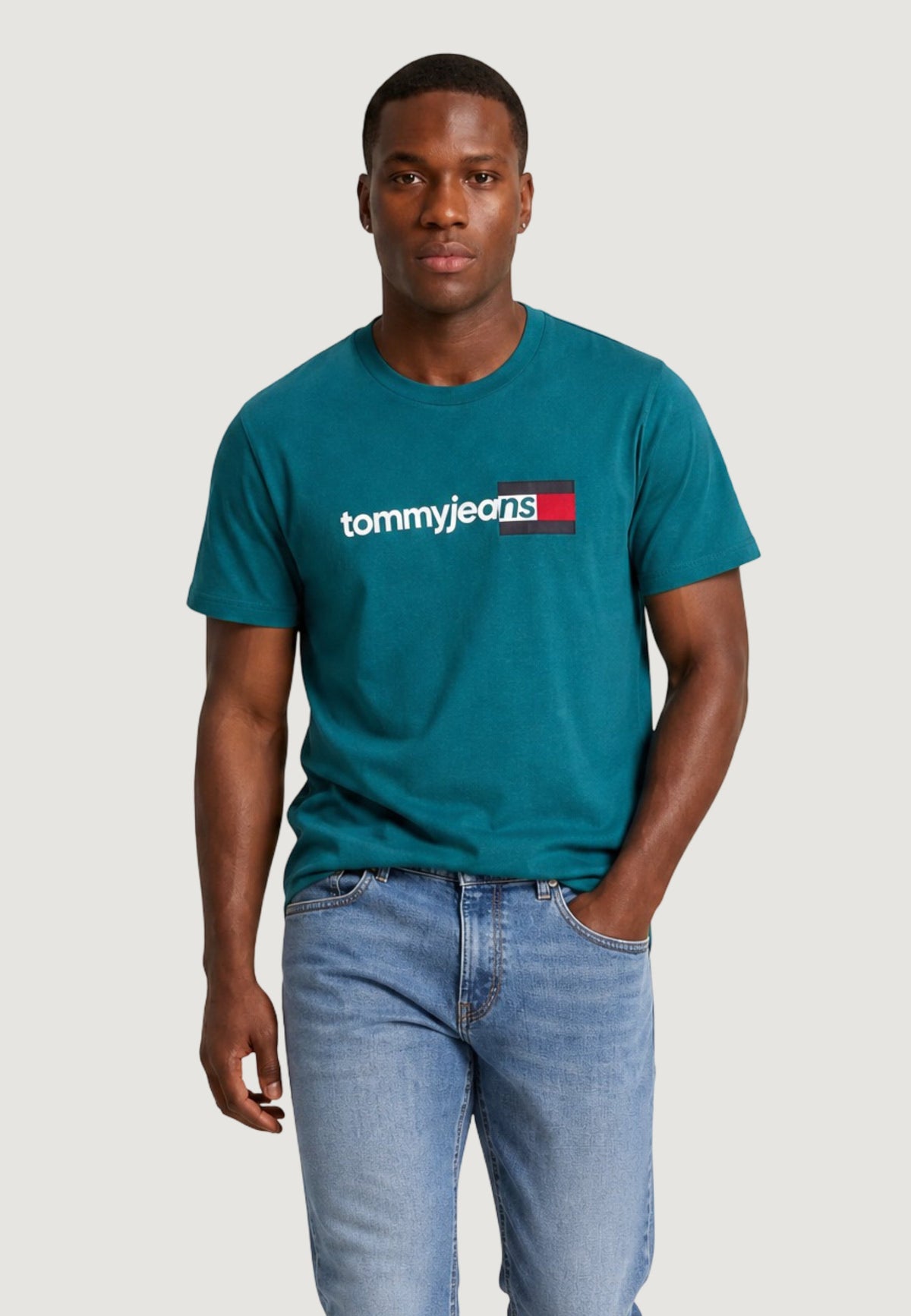 Tommy Hilfiger Katoenen T-shirt met kleine print en ronde hals – Groen