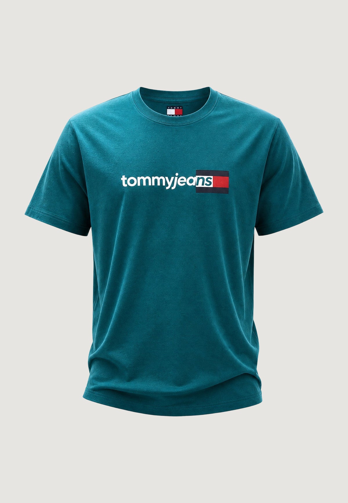Tommy Hilfiger Katoenen T-shirt met kleine print en ronde hals – Groen