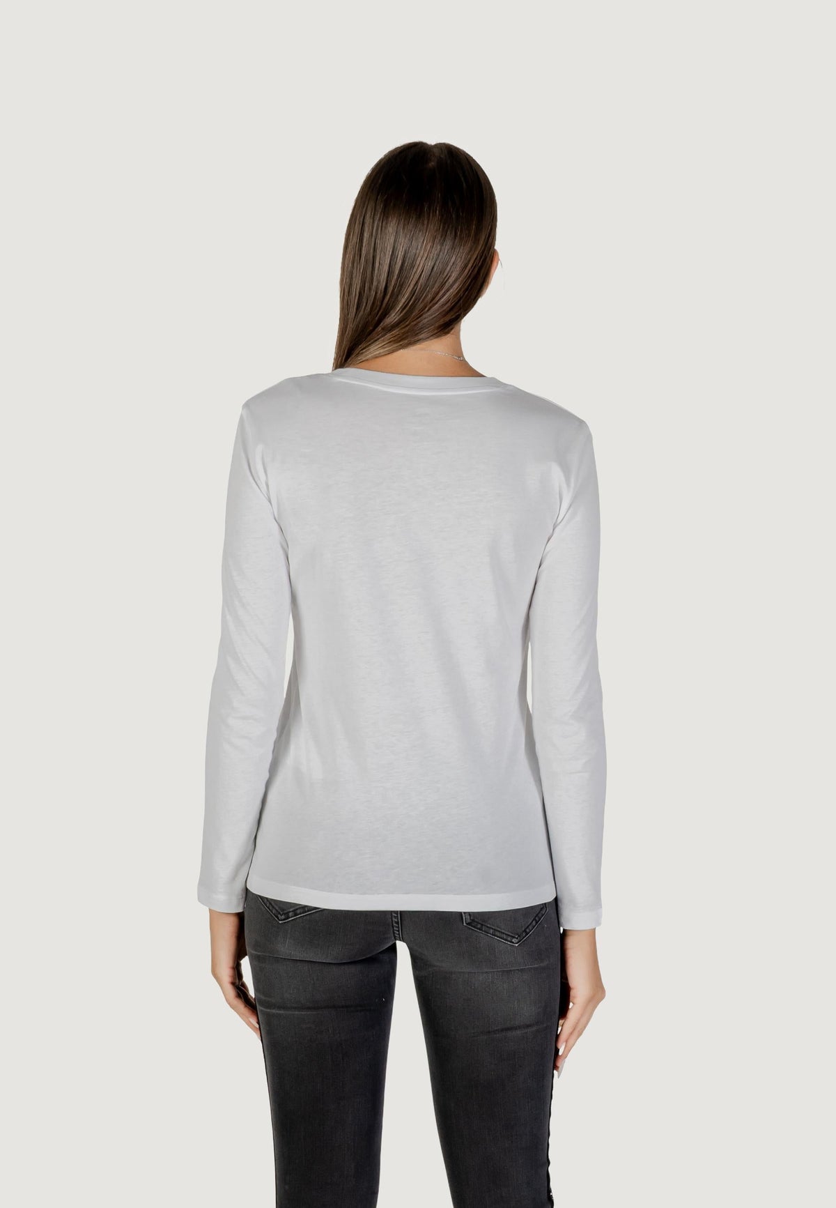 Armani Exchange T-shirt met Lange Mouwen Dames – Wit