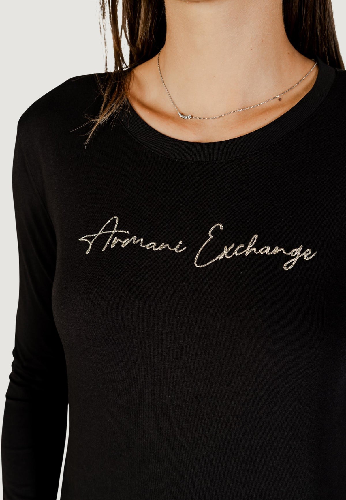 Armani Exchange T-shirt met Lange Mouwen Dames – Zwart