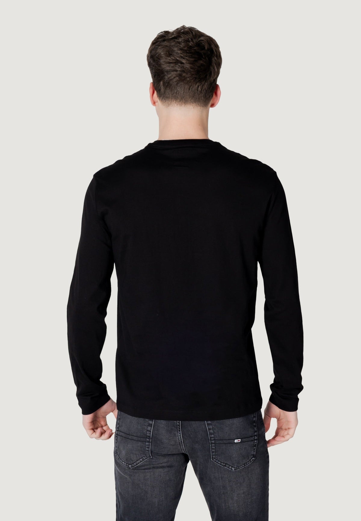 Armani Exchange T-shirt met Lange Mouwen en Print Heren – Zwart