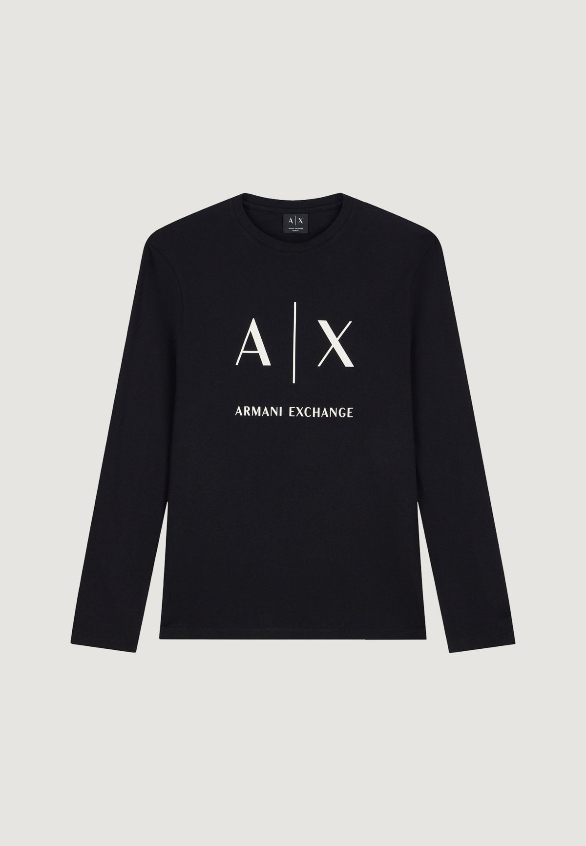 Armani Exchange Katoenen T-shirt met Lange Mouwen – Zwart