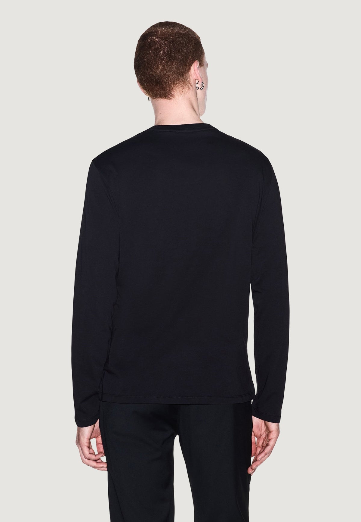 Armani Exchange Katoenen T-shirt met Lange Mouwen – Zwart