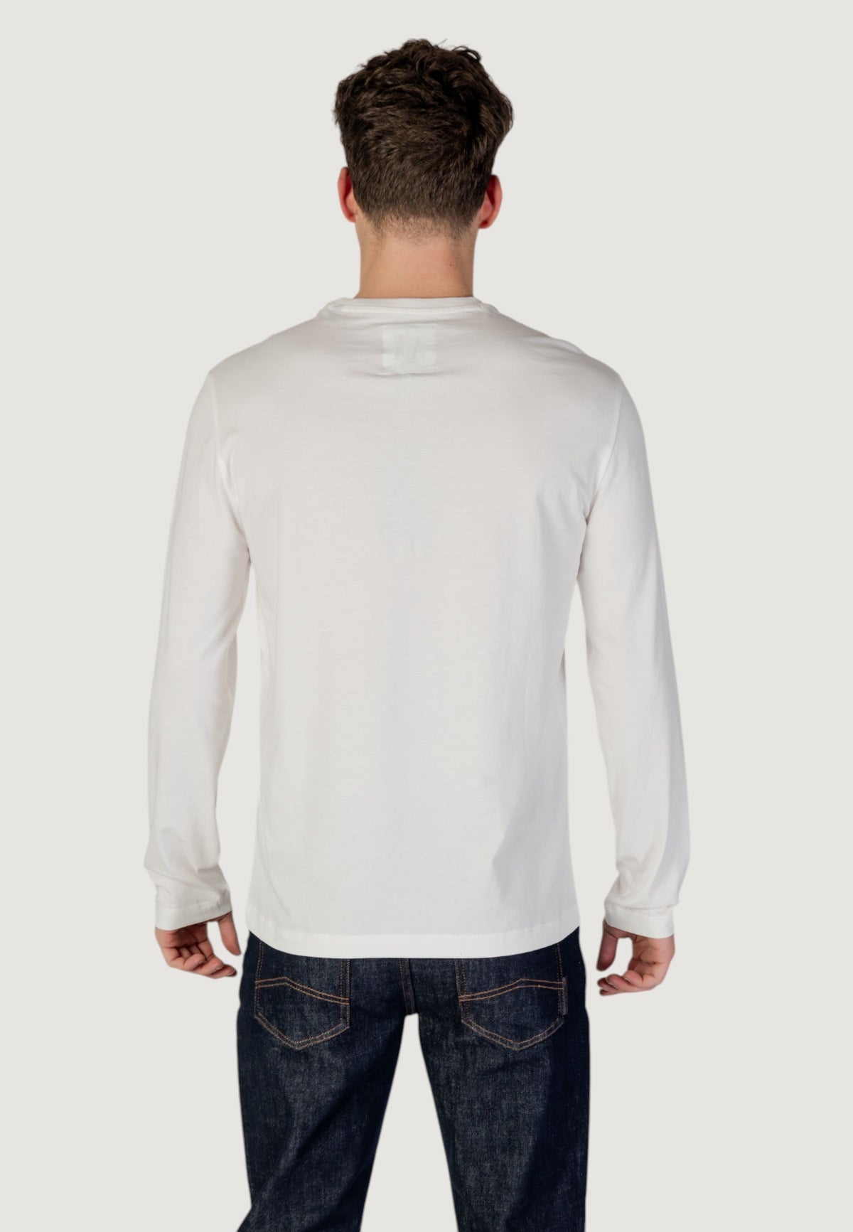Armani Exchange T-shirt met Lange Mouwen en Print Heren – Wit