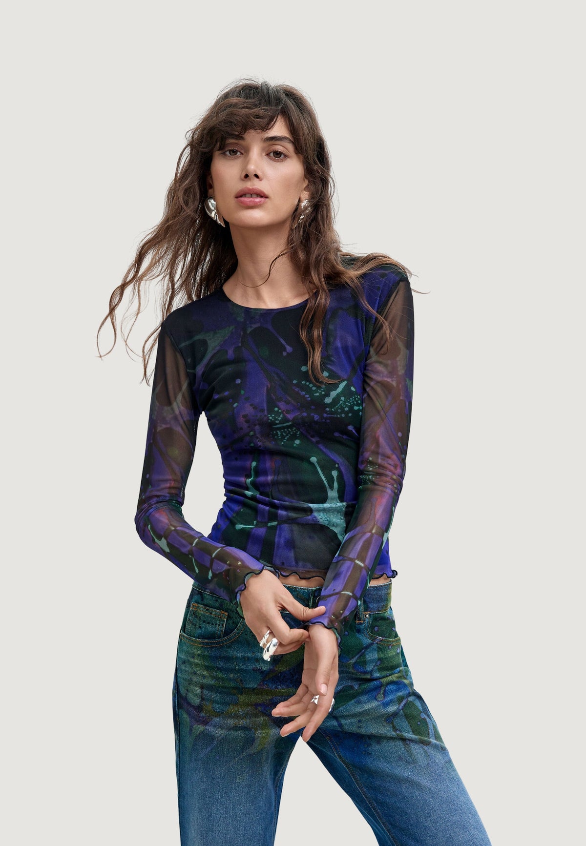Desigual Dots Leaf Lacroix Longsleeve – Meerkleurig