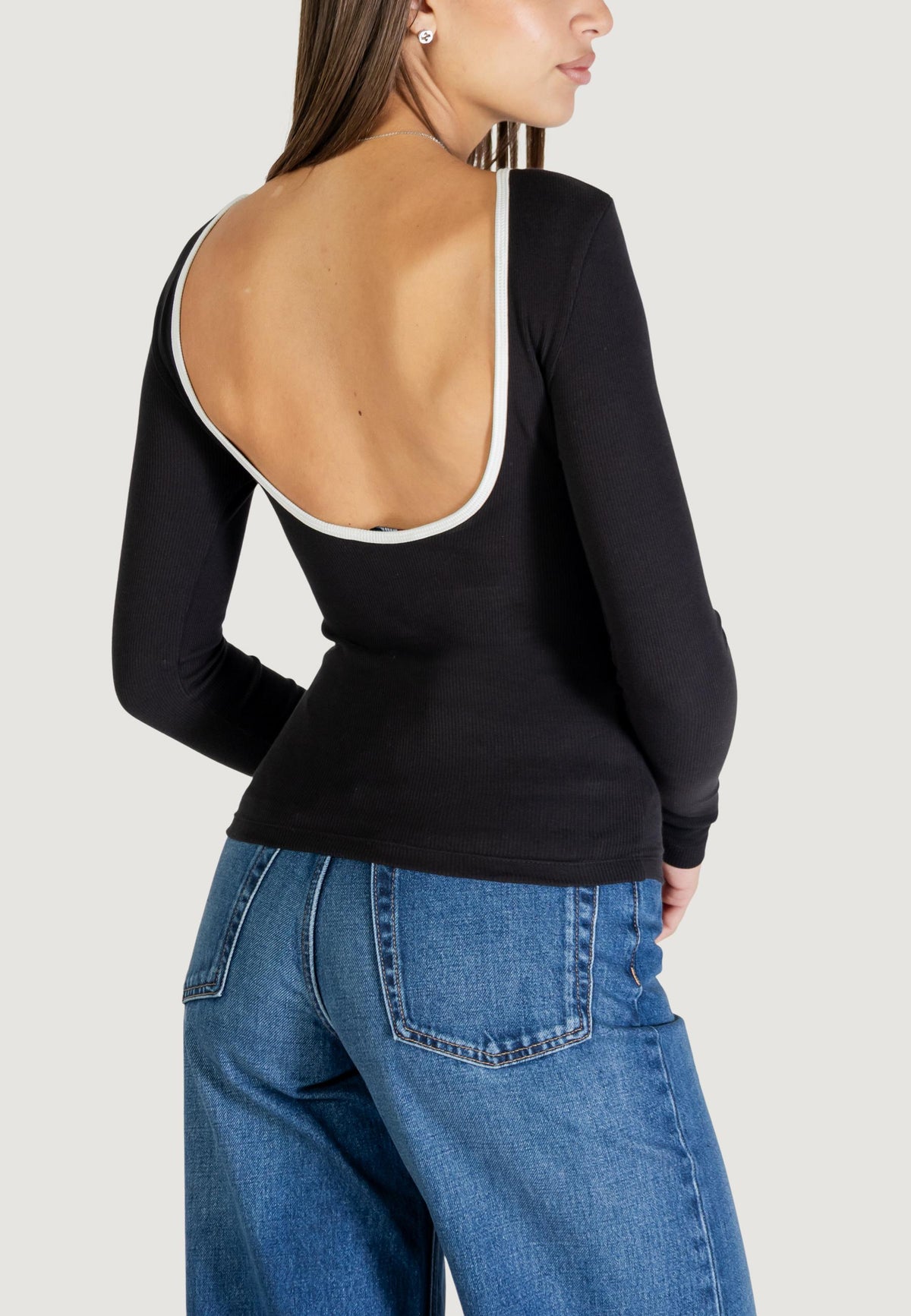 Tommy Hilfiger Stretch Trui met Lange Mouwen – Zwart