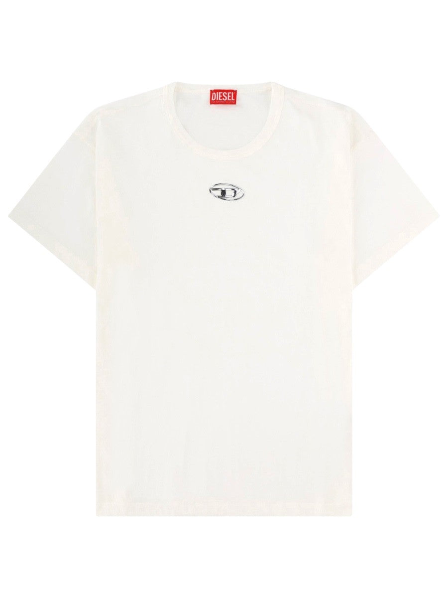 Diesel T-shirt met Oval D-logo – Wit