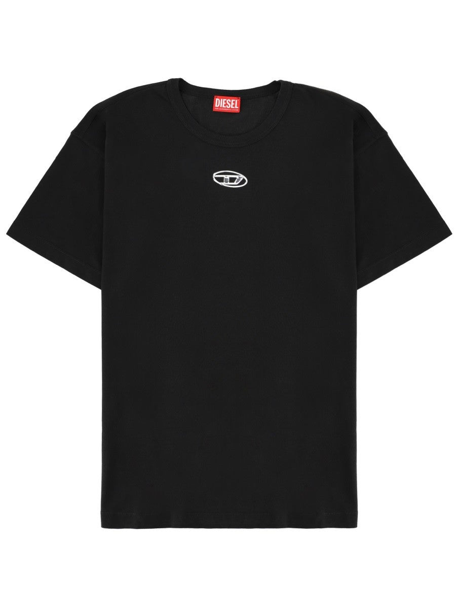 Diesel T-shirt met Oval D-logo – Zwart