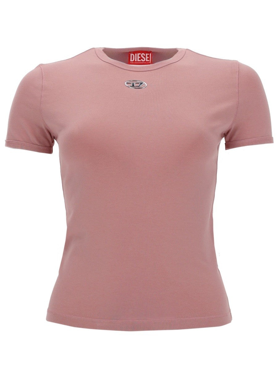 Diesel T-Uncutieslong-Od T-shirt – Oudroze