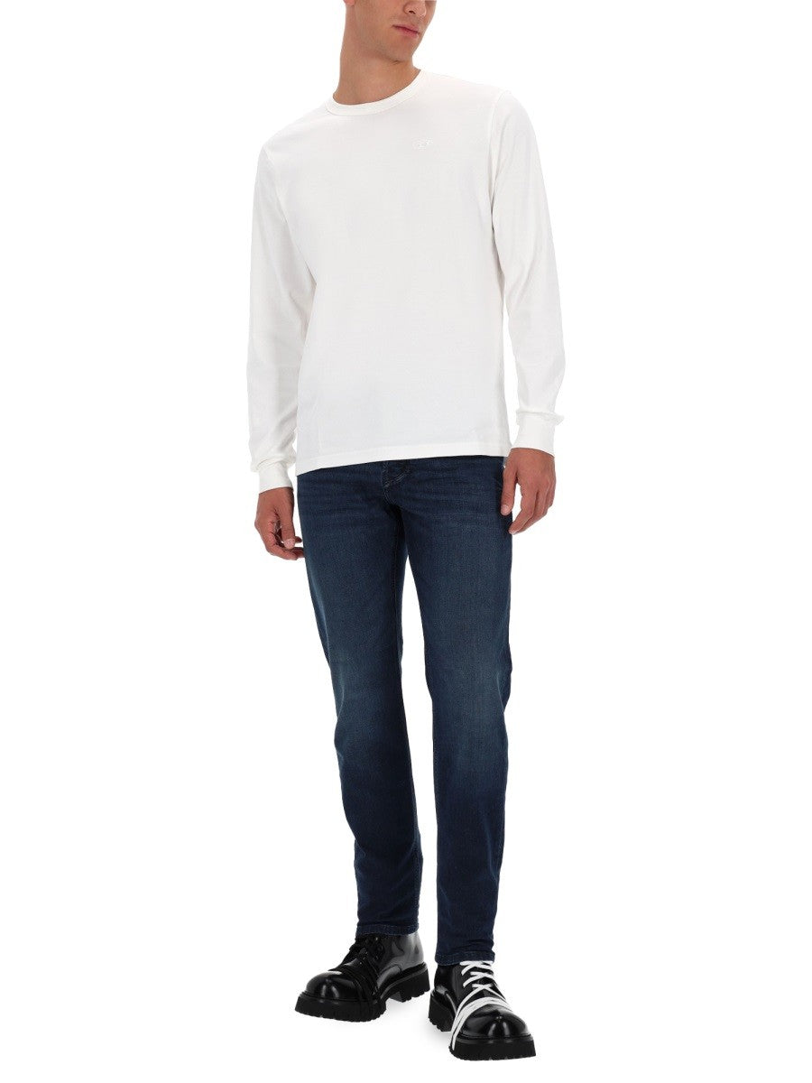 Diesel Longsleeve met geborduurd logo – Wit