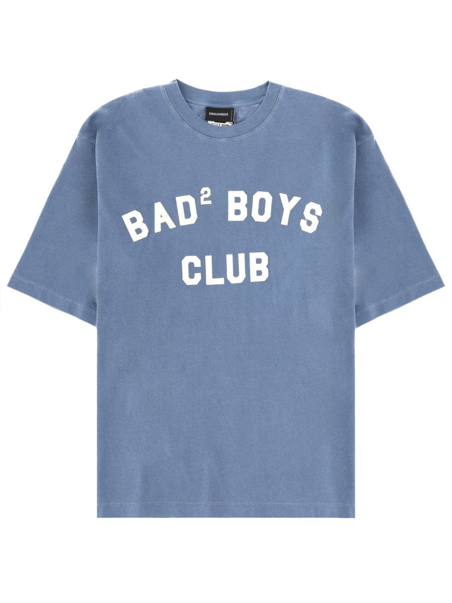 Dsquared2 T-shirt met borduursel – Middenblauw