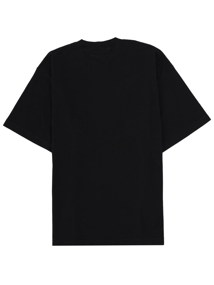 Stone Island Katoenen T-shirt met logopatch – Zwart