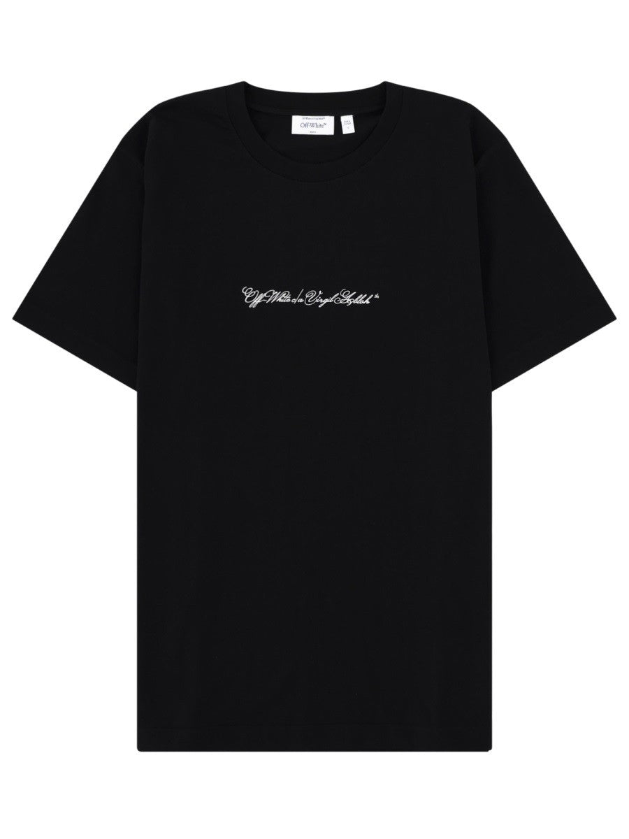 Off-White T-shirt met Logo – Zwart