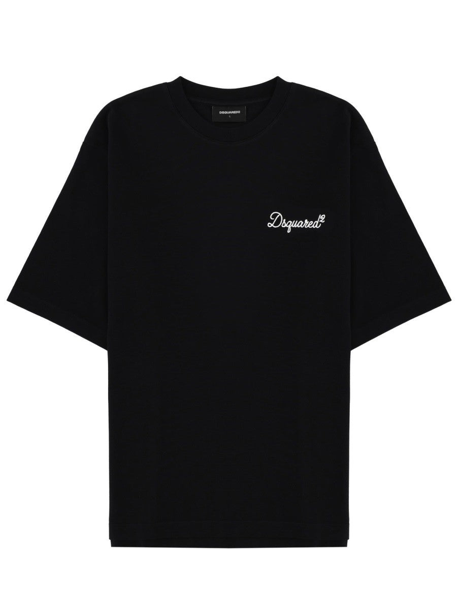 Dsquared2 T-shirt met logo – Zwart