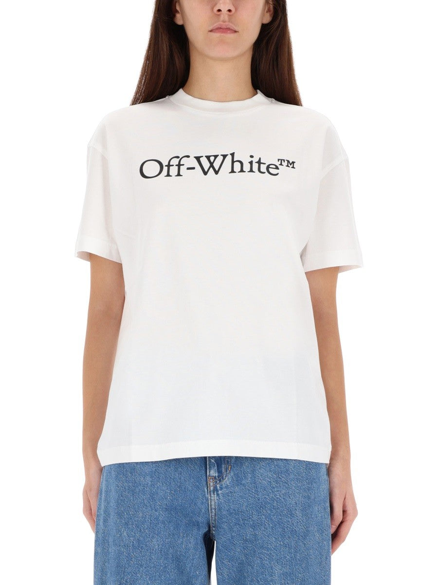 Off-White T-shirt met Logo Dames – Wit