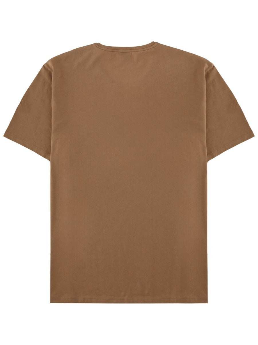 Boss Katoenen T-shirt met logo – Bruin