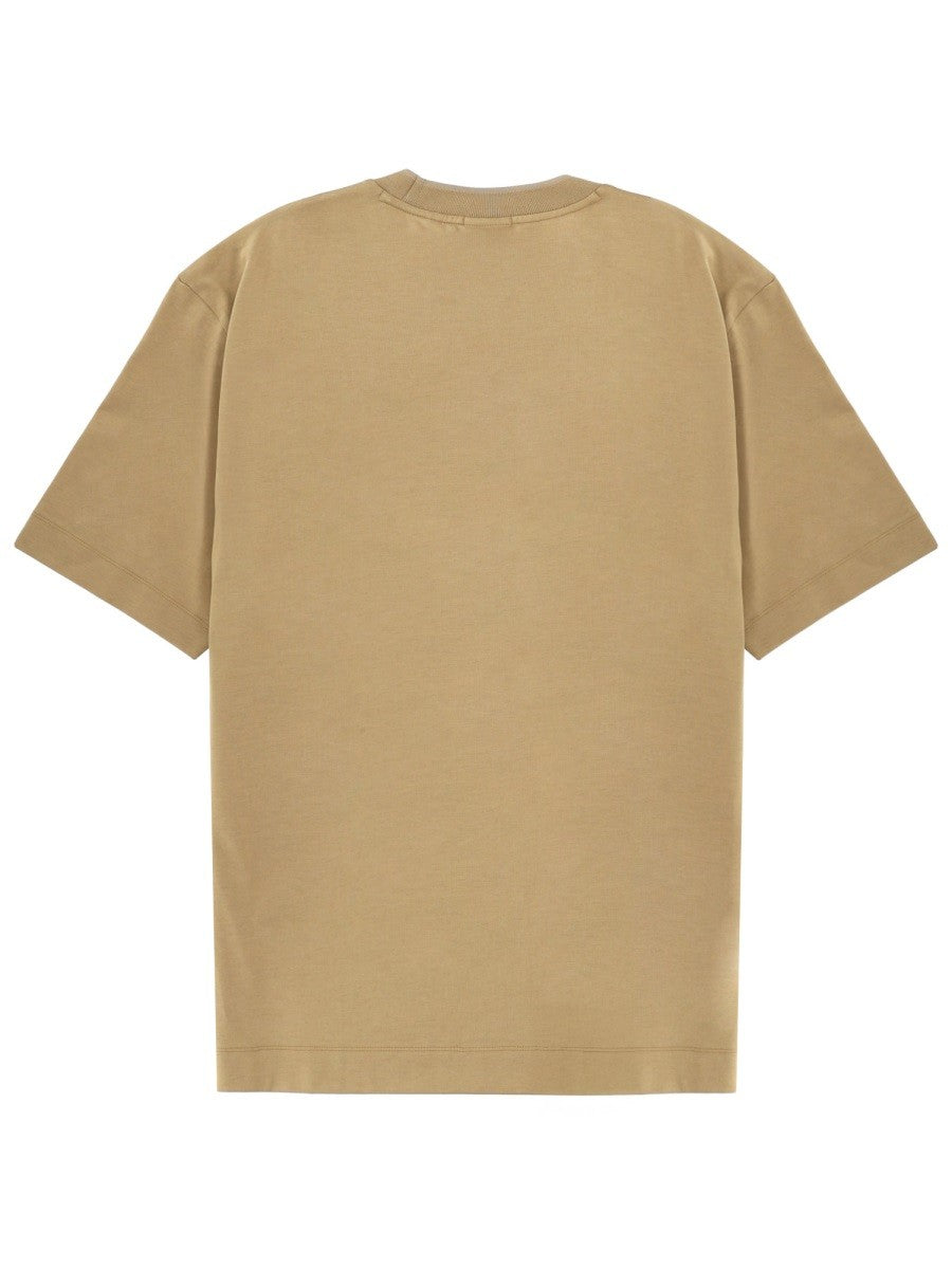 Boss Katoenen T-shirt met logo – Beige