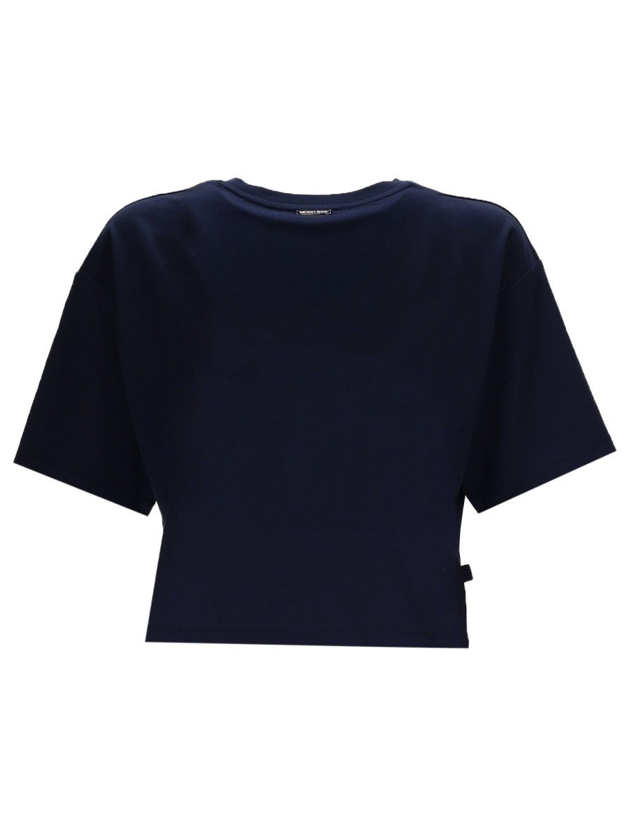Michael Kors Cropped T-shirt met logo – Marineblauw