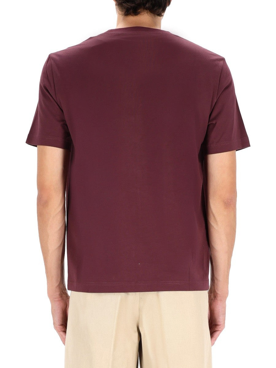 Lanvin T-shirt met Logo – Bordeaux