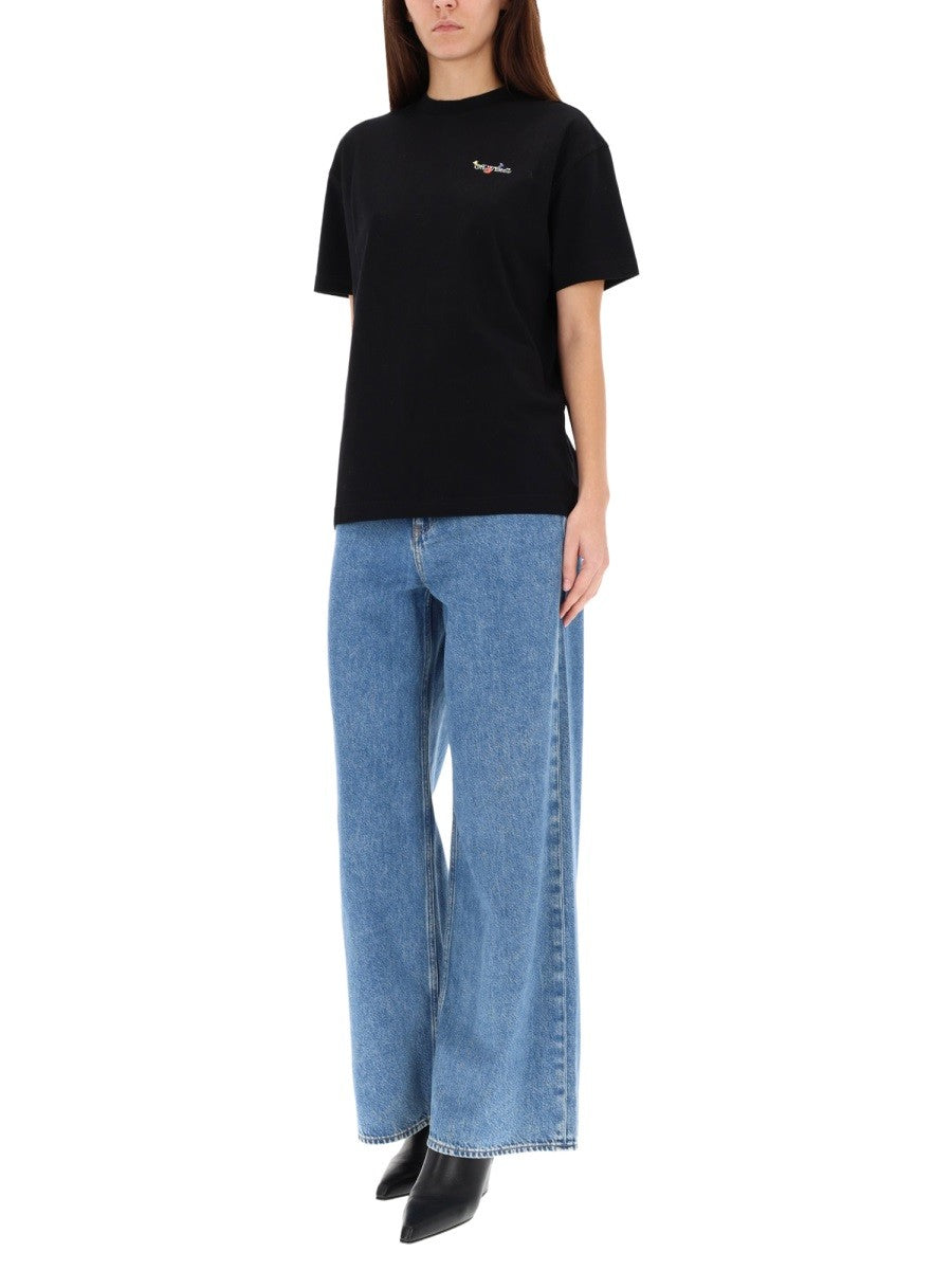 Off-White T-shirt met Logo Dames – Zwart