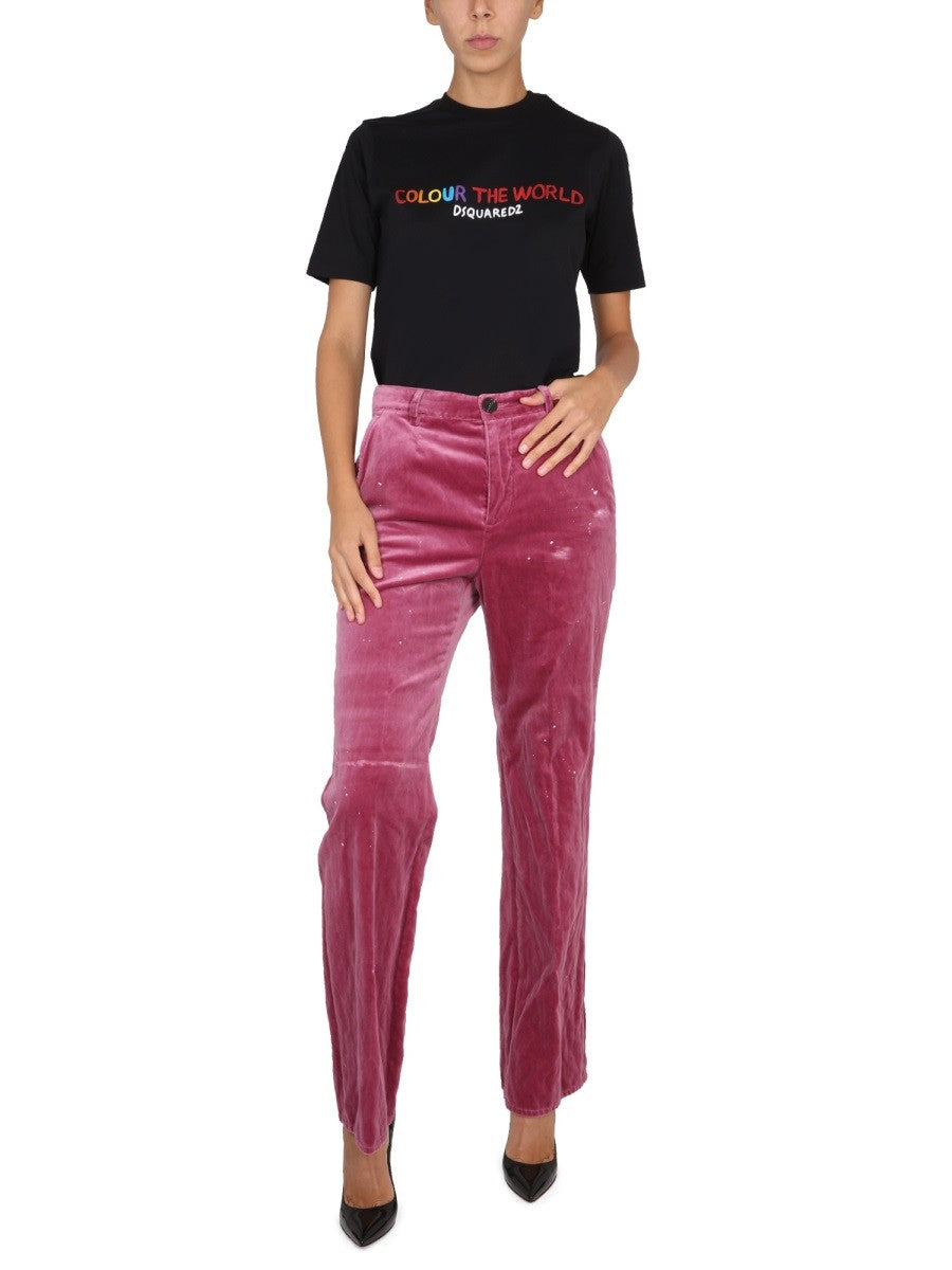 Dsquared2 T-shirt met logoprint – Zwart