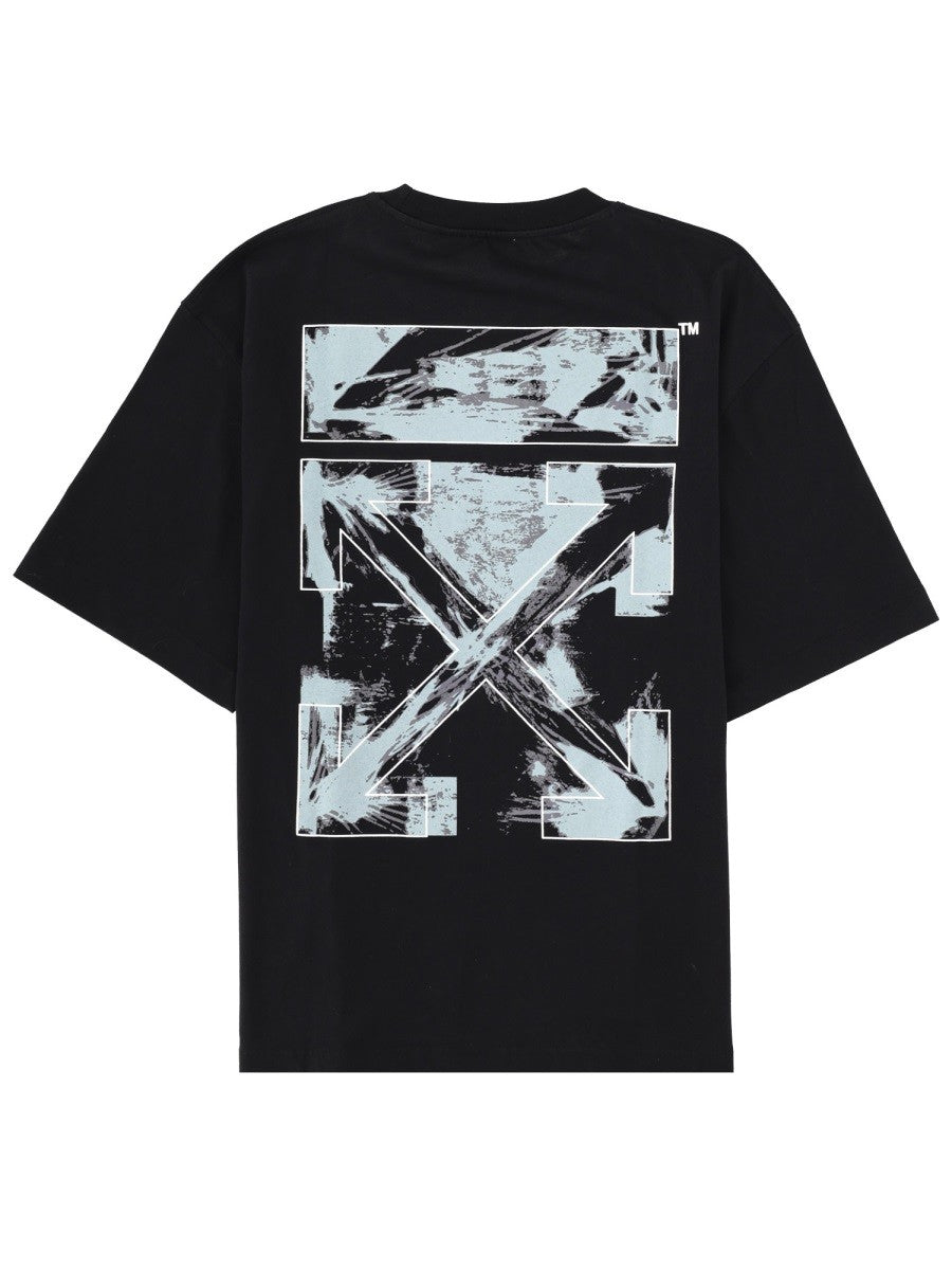 Off-White T-shirt met Logo – Zwart
