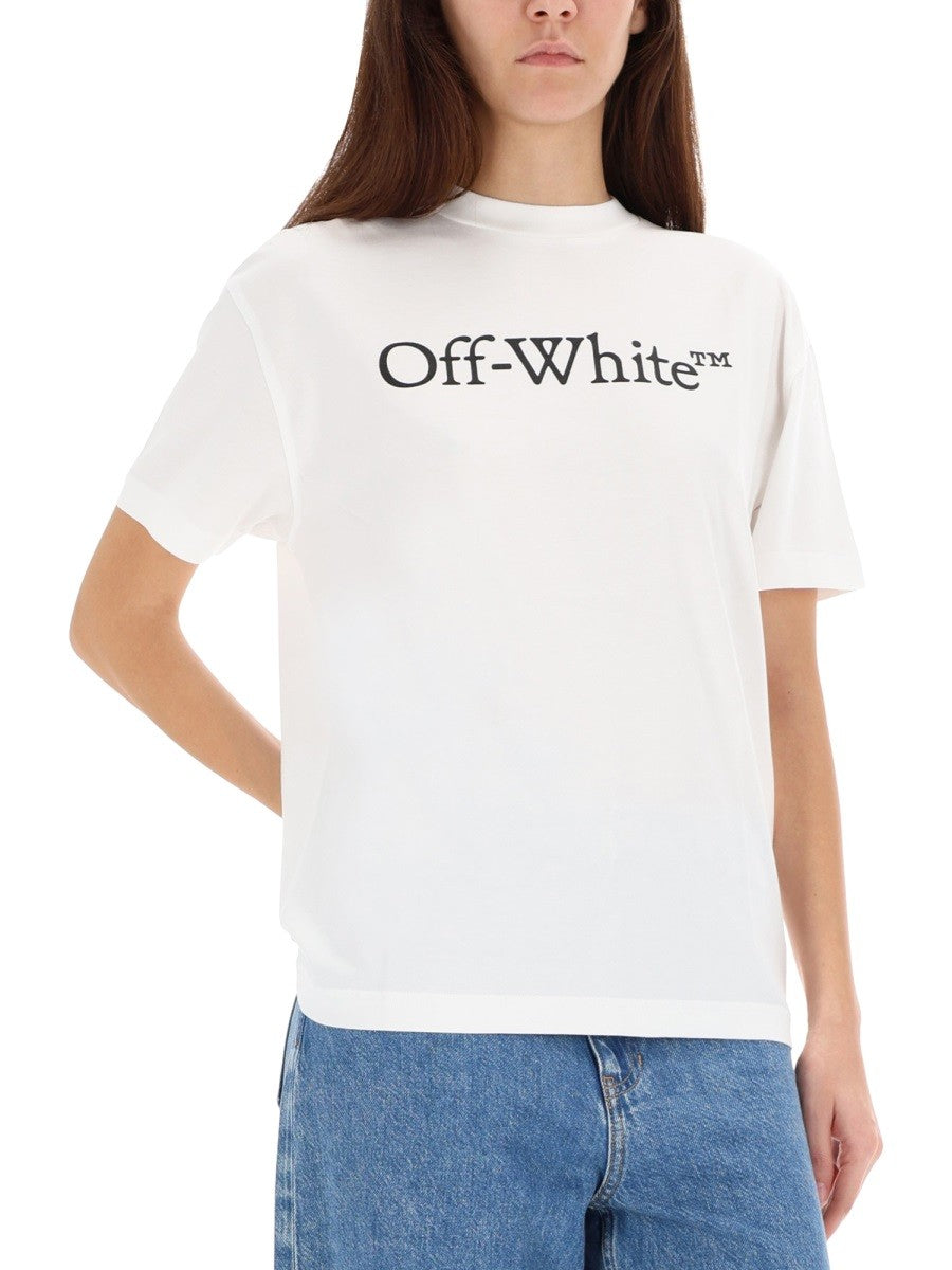 Off-White T-shirt met Logo Dames – Wit