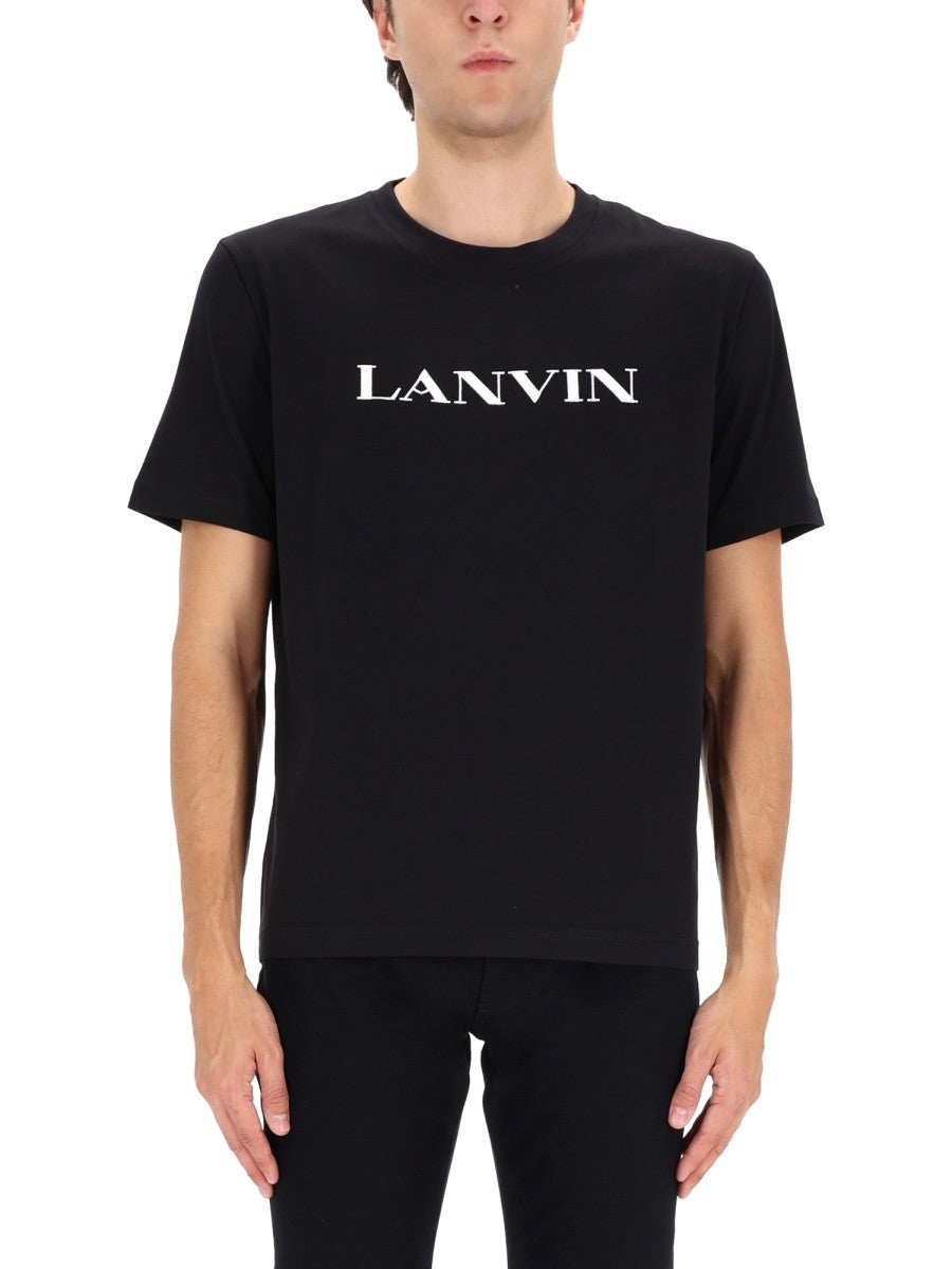 Lanvin T-shirt met Logo – Zwart