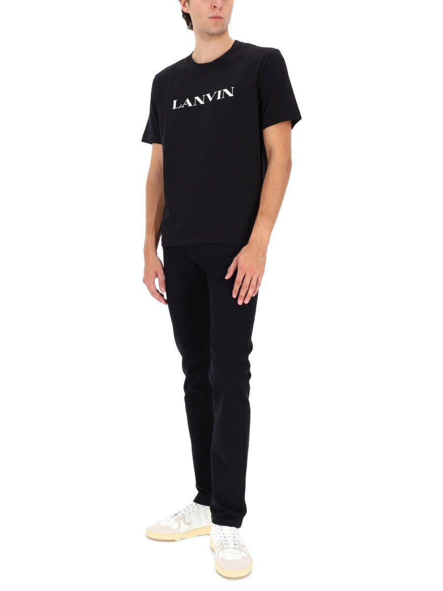 Lanvin T-shirt met Logo – Zwart