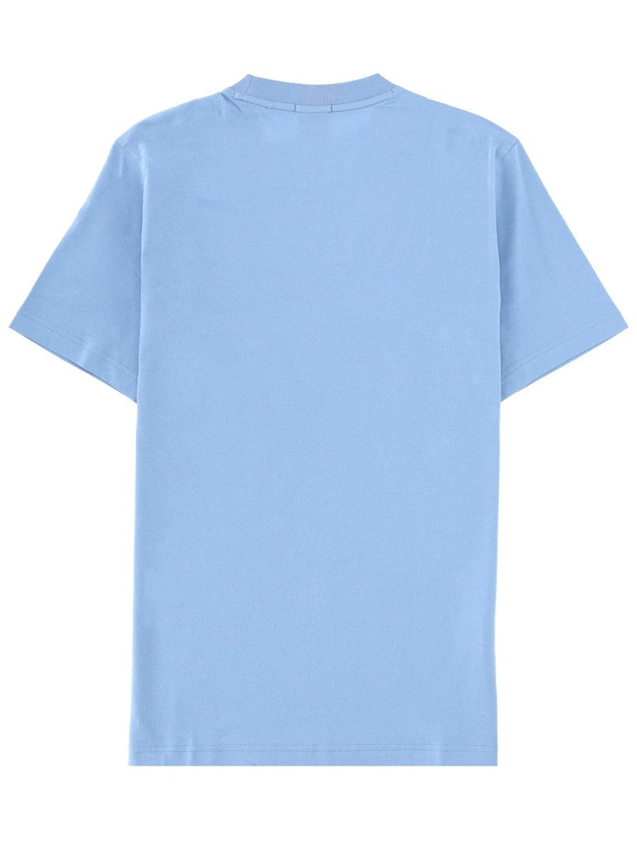 Boss Katoenen T-shirt met logo – Lichtblauw