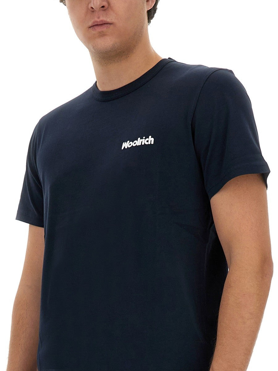 Woolrich T-shirt met Logo – Marineblauw