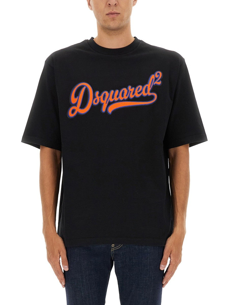 Dsquared2 T-shirt met logo – Zwart