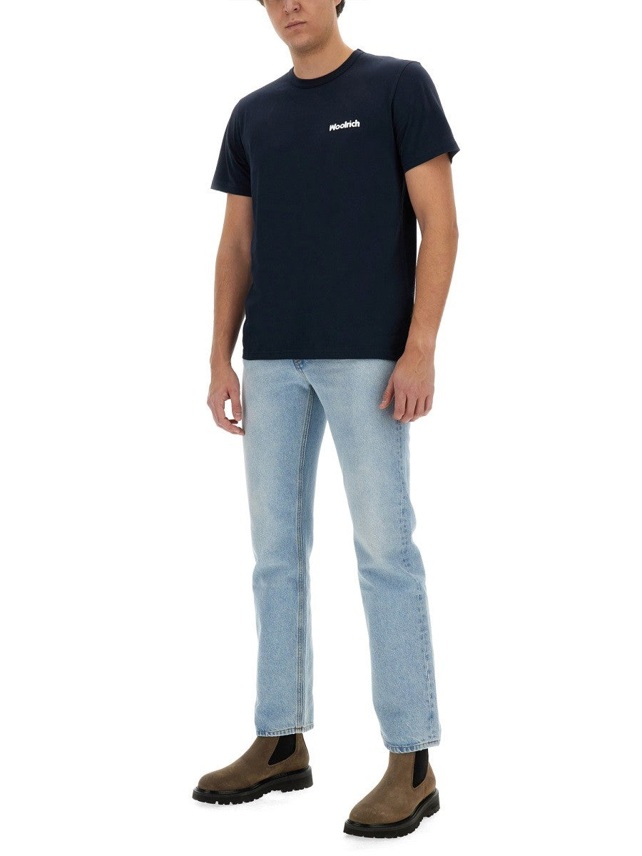 Woolrich T-shirt met Logo – Marineblauw