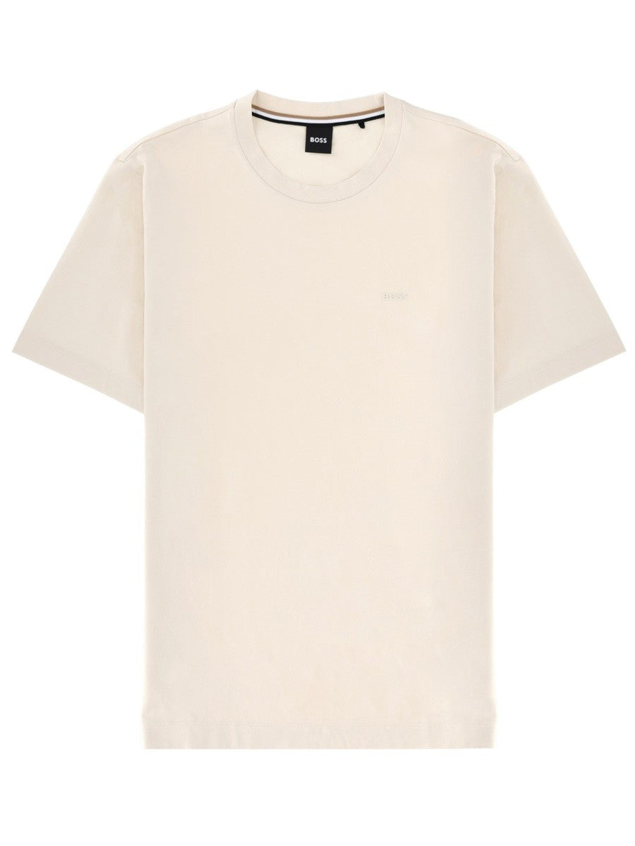 Boss T-shirt met logo – Ivoor