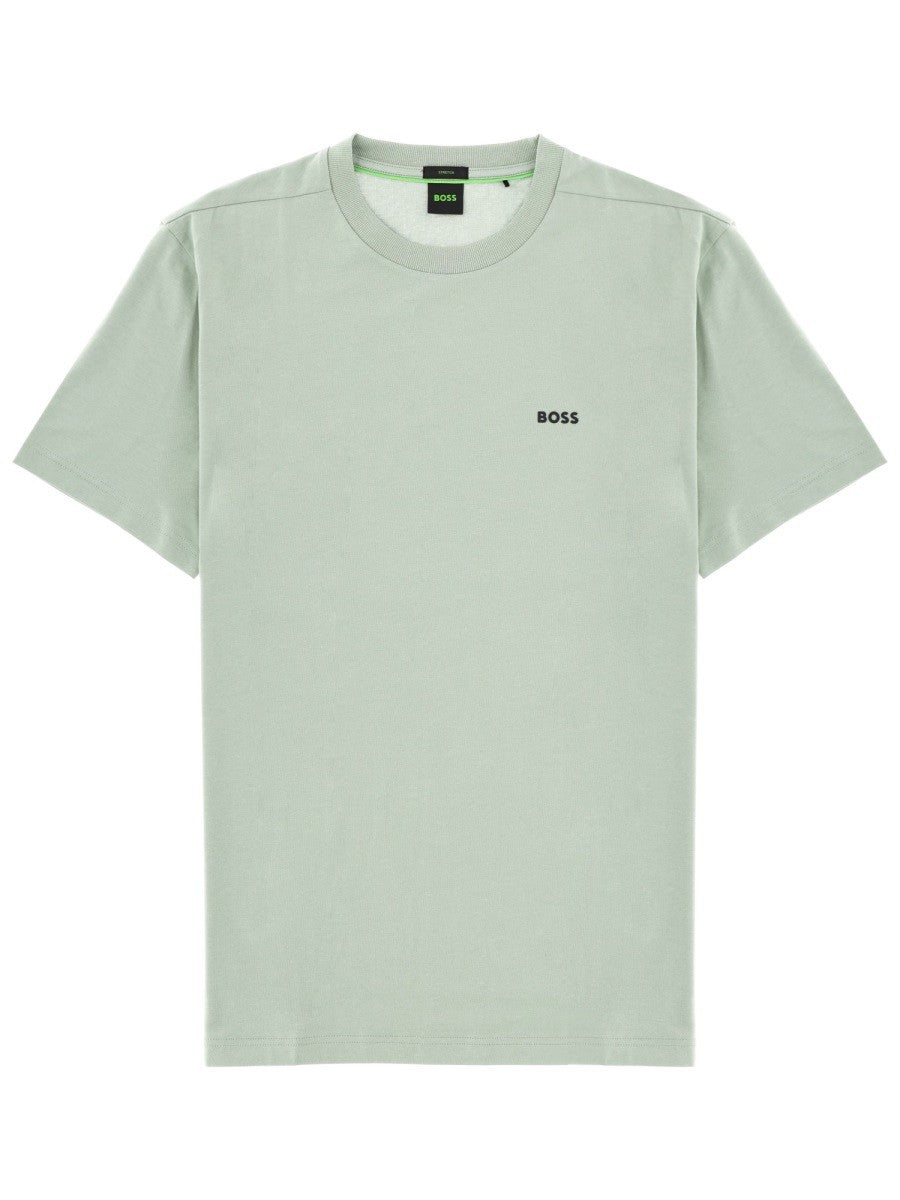 Boss T-shirt met logo – Mintgroen