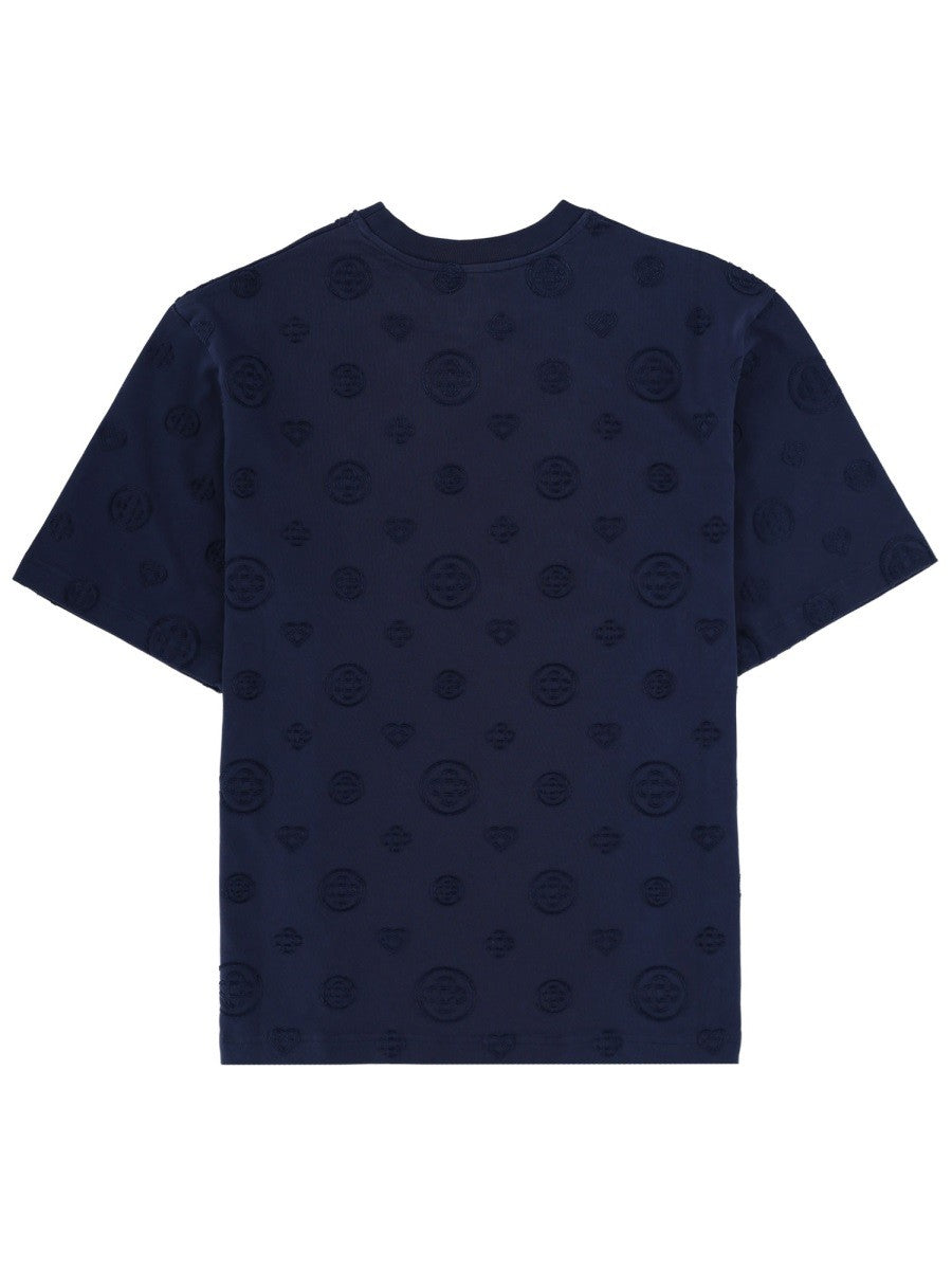Casablanca T-shirt met monogram – Marineblauw