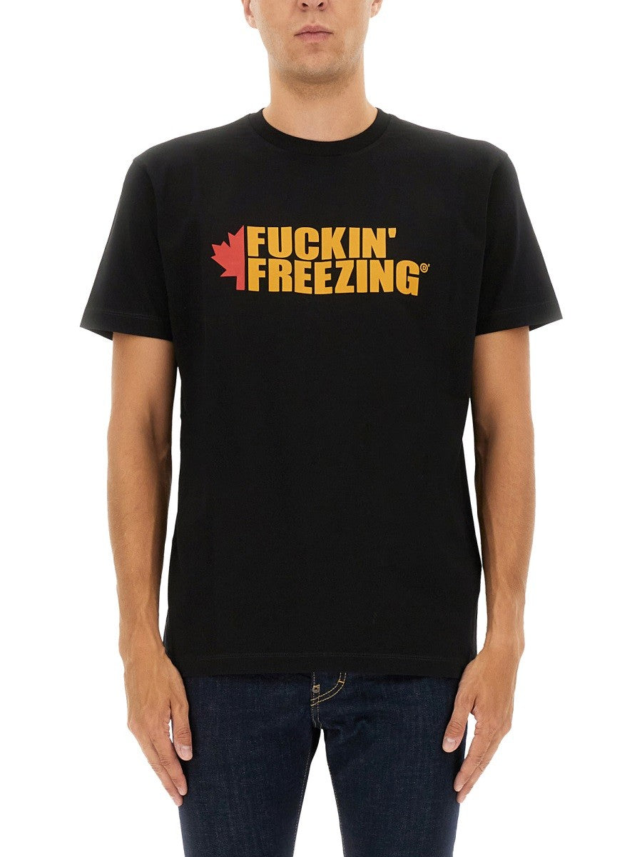 Dsquared2 T-shirt met print – Zwart
