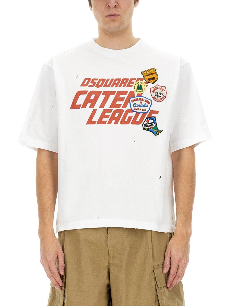 Dsquared2 T-shirt met print – Wit